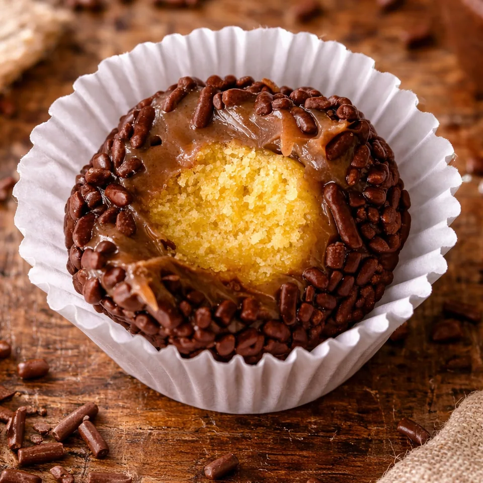Brigadeiro com bolo de cenoura